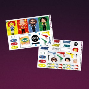 Pop Punk Planner Stickers, Punk Rock Stickers, Emo Stickers, Cartoon Stickers, Emo Stickers, Alternative Planner Stickers