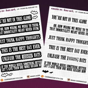 Stickers Will Never Hurt You, Punk Rock Stickers, Emo Stickers, Alternative Sticker, Punk Stickers, Bat Stickers, Emo Decals, Bat Stickers