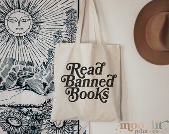 Read Banned Books Bookish Tote Bag Gift For Reader Reading Book Cotton Tote Trendy Tote Bag Gift For Her Book Reader Gift