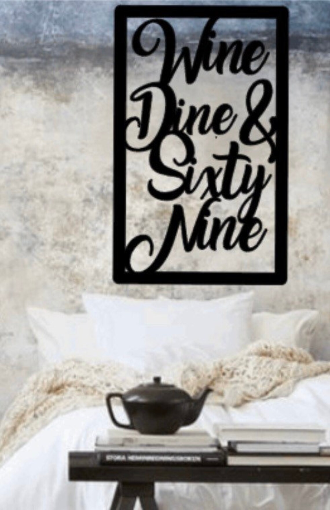 Wine Dine 69 Metal Wall Art Valentines Gift Metal Wall Art Etsy