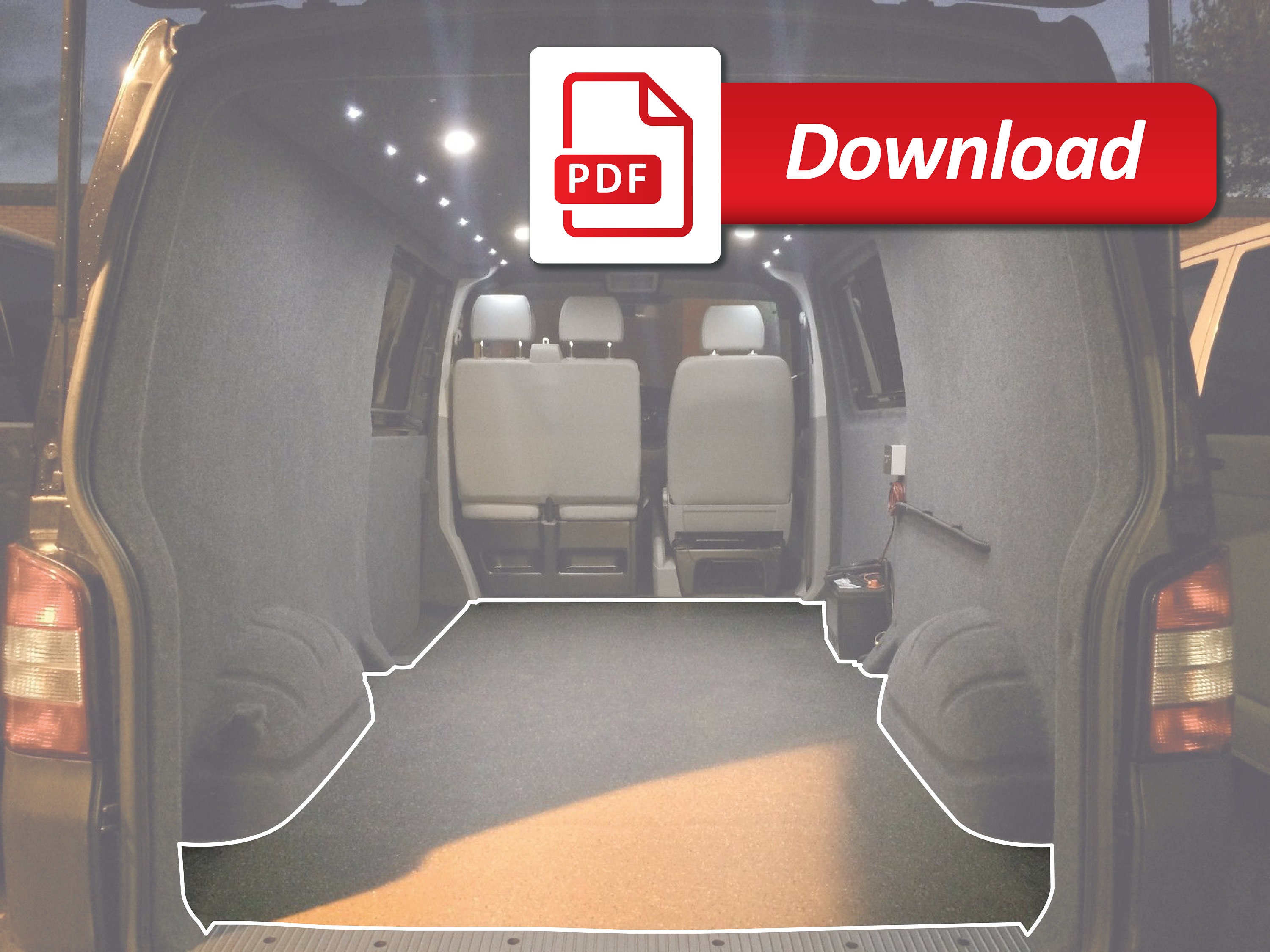 VW Transporter T6/T6.1 Floor Panel Template SWB With No Bulkhead digital  Printable Template 