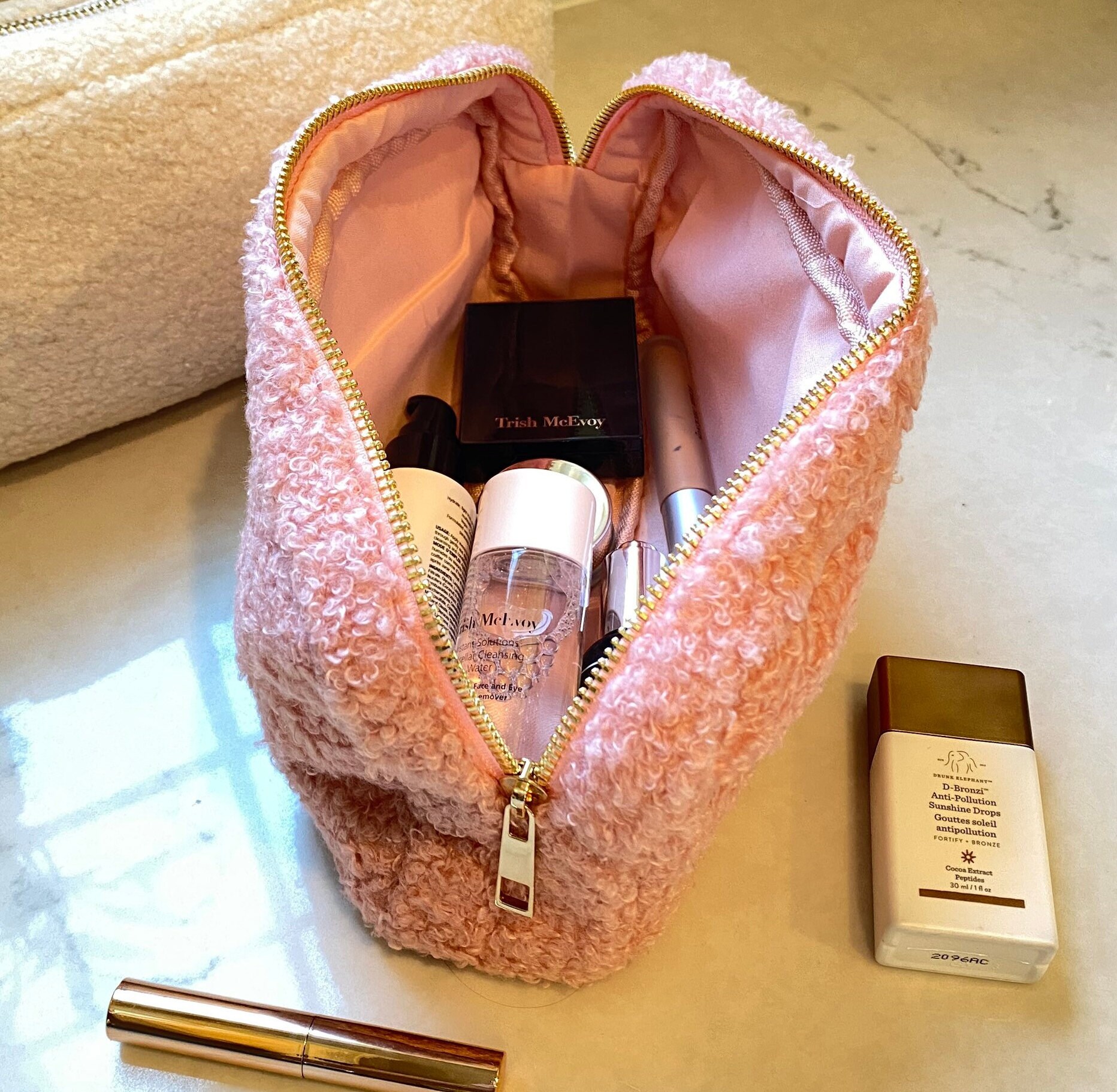 Makeup Bag Set Toiletry Bag Set for Sherpa Soft Teddy -