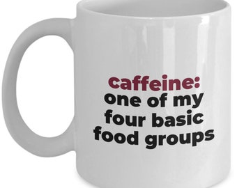 MUG - Sorority House Mom "Caffeine: one of my four basic food groups" **FREE SHIPPING**