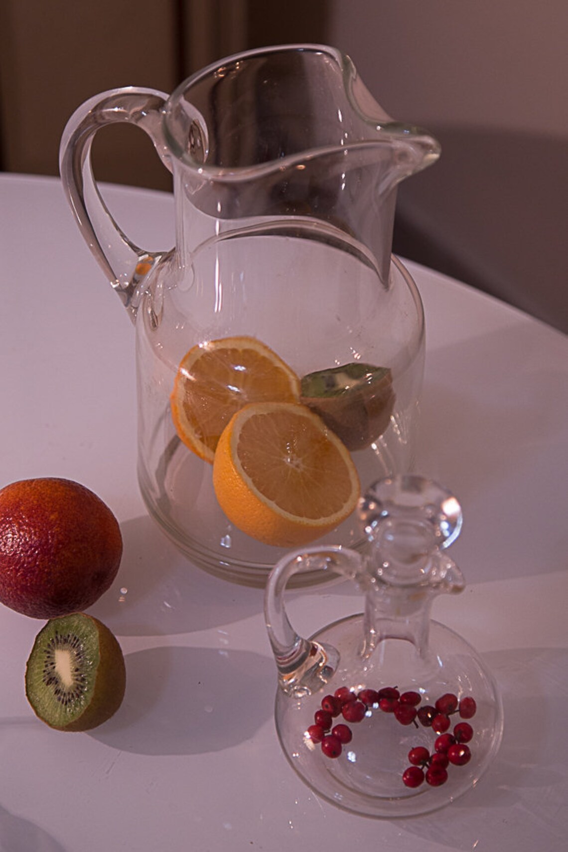 Hand Made Glass Juice Jug With Handle Etsy