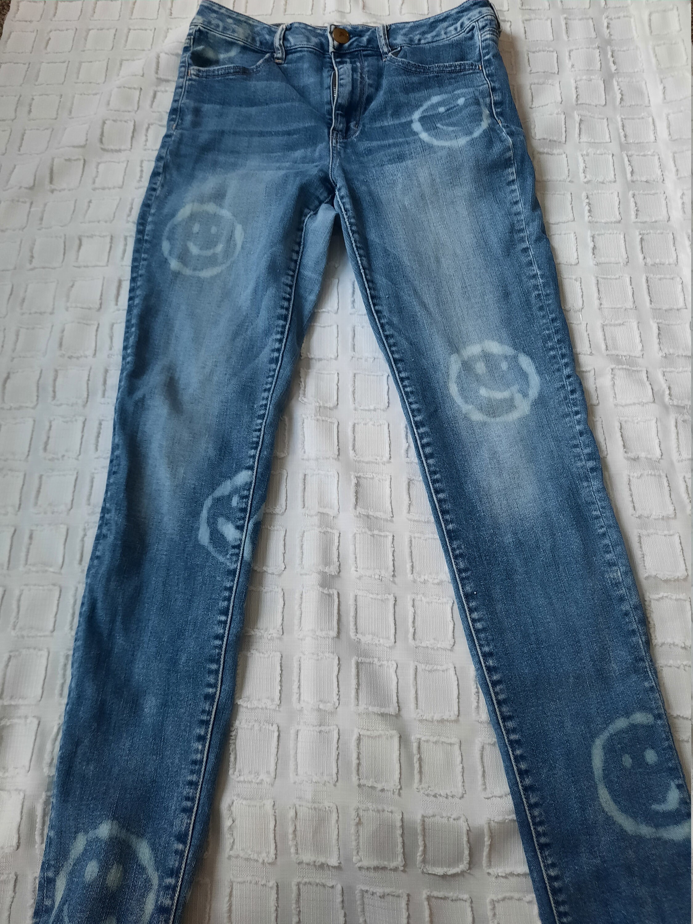 baggy jeans with smiley face