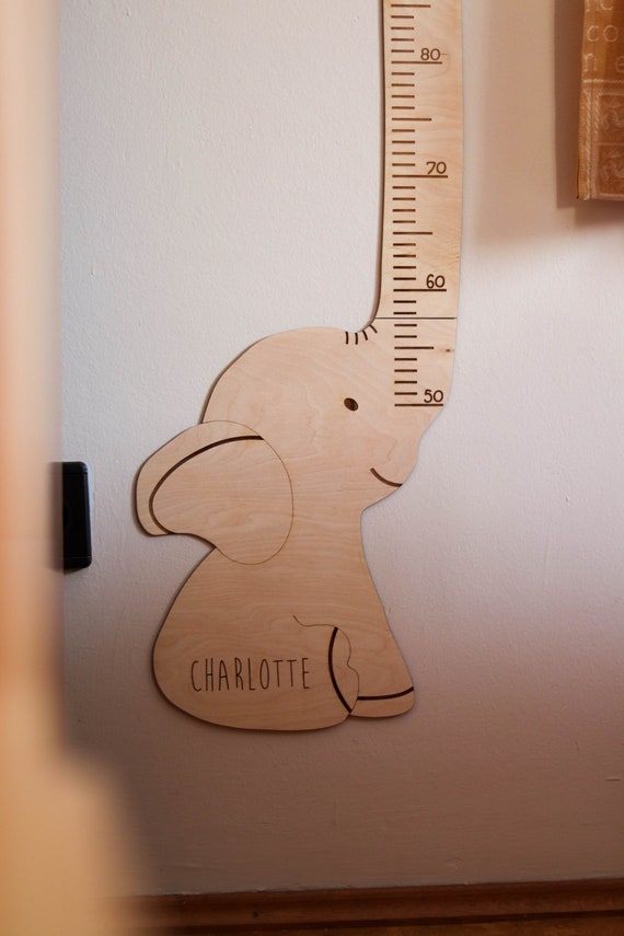 Nursery Elephant Height Ruler Growth Chart Wall Decor Custom Baby Shower Gift New Parents