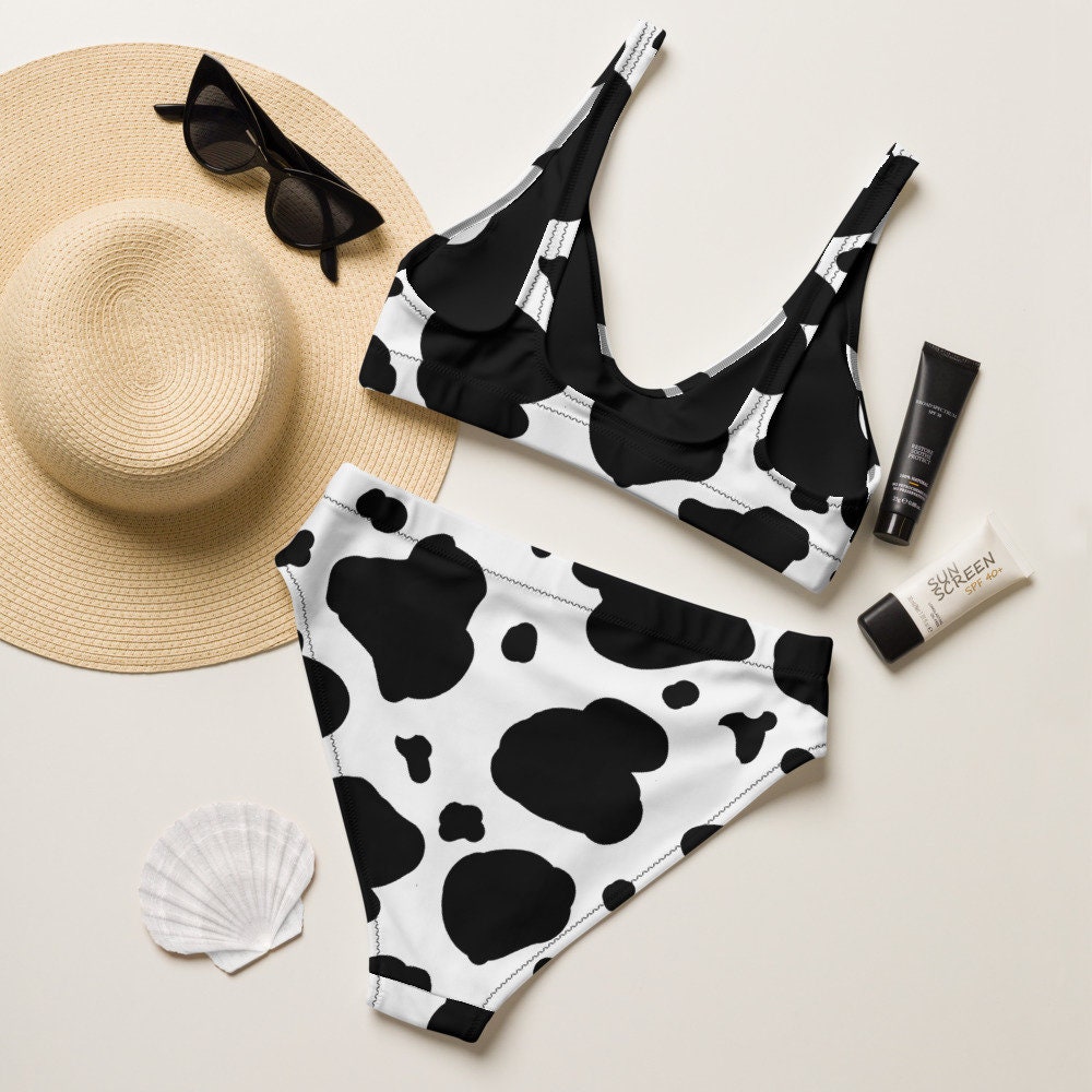 Highwaisted bikini Women swimwear cow print bikini cow Etsy