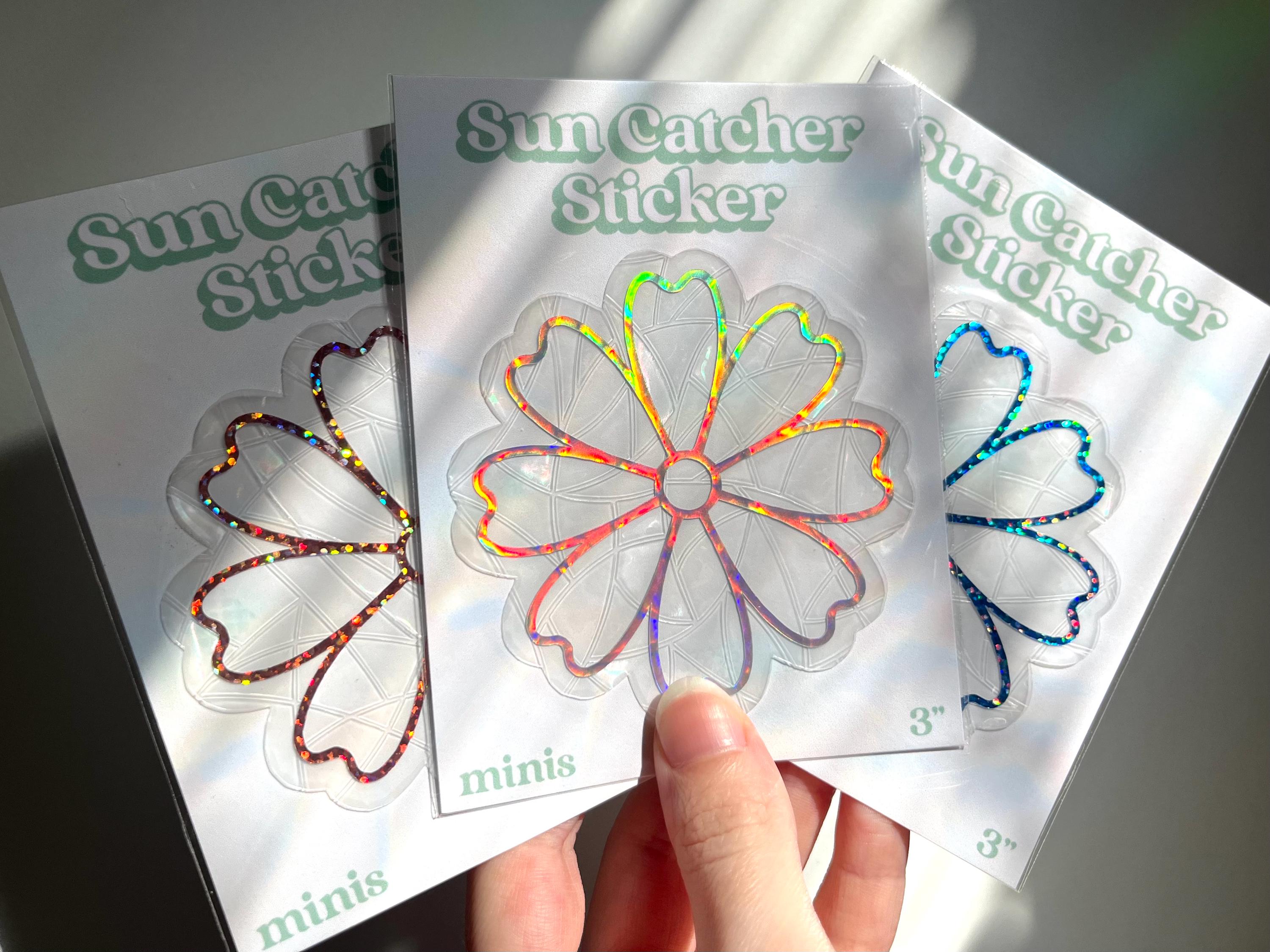 Lightcatcher Sticker Sun Catcher Sticker | Flower | Colorful Window Decal | Boho Home Decor ...