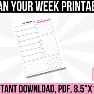 Weekly Hourly Planner Weekly Schedule, Daily Planner, Undated Planner, 2023 Weekly Organizer, To Do List printable, Gift for Entrepreneur