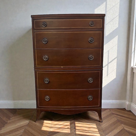 Antique Mahogany Highboy Dresser | Early 1900s Colonial Revival Tall Chest  of Drawers | Traditional American Bedroom Furniture | Solid Wood - Etsy