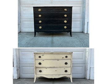 Black and White Furniture! Painted Furniture, White Furniture, Black Dresser, Wide Dresser, Bedroom Set, Farmhouse Furniture,