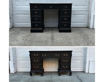 Stunning Antique Black Desks, Distressed, Farmhouse, Shabby Chic, Antique, Vintage, Office Furniture, Painted Furniture, Old Desk