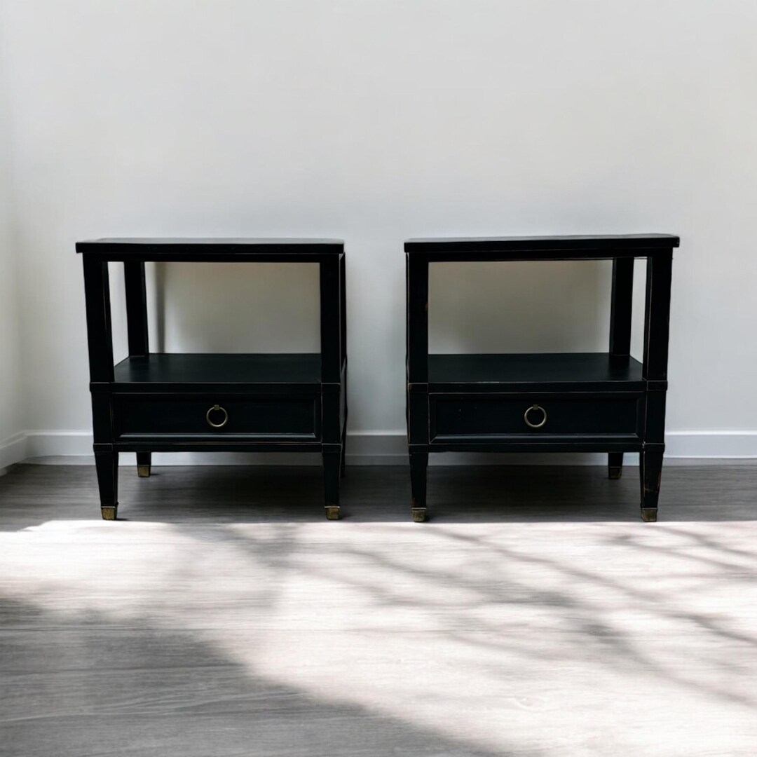 Gorgeous Vintage Distressed Nightstands, Matching Furniture, Black ...