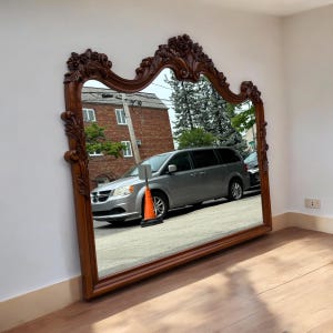 Stunning French Louis XV Style Mirror, Large Mirror, French Louis XV Mirror, French Bedroom Furniture, French Provincial Mirror, Walnut