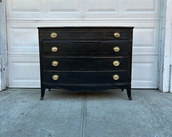 Stunning Antique Distressed Dresser, Wide Dresser, Black Furniture, Farmhouse, Weathered, Distressed, Vintage Furniture, Antique Furniture