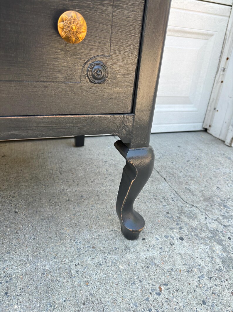 Beautiful Antique Distressed Dresser, Black Bedroom Furniture, Shabby