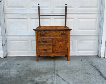 Gorgeous Antique Washstand, Dry Sink, Basin Stand, Small Cabinet, Oak Furniture, Oak Cabinet, Oak Washstand, Antique Furniture, Vintage