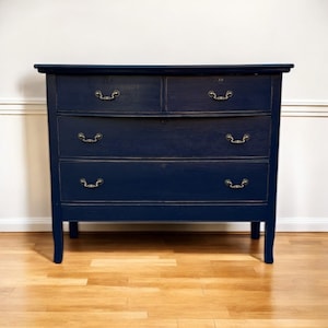 rustic navy blue dresser 6-Drawer Farmhouse Dresser, Rustic Blue Chest with Roman Column Design, 43.5 Inch Tall Storage Organizer - Navy Blue - Bed Bath & Beyond
