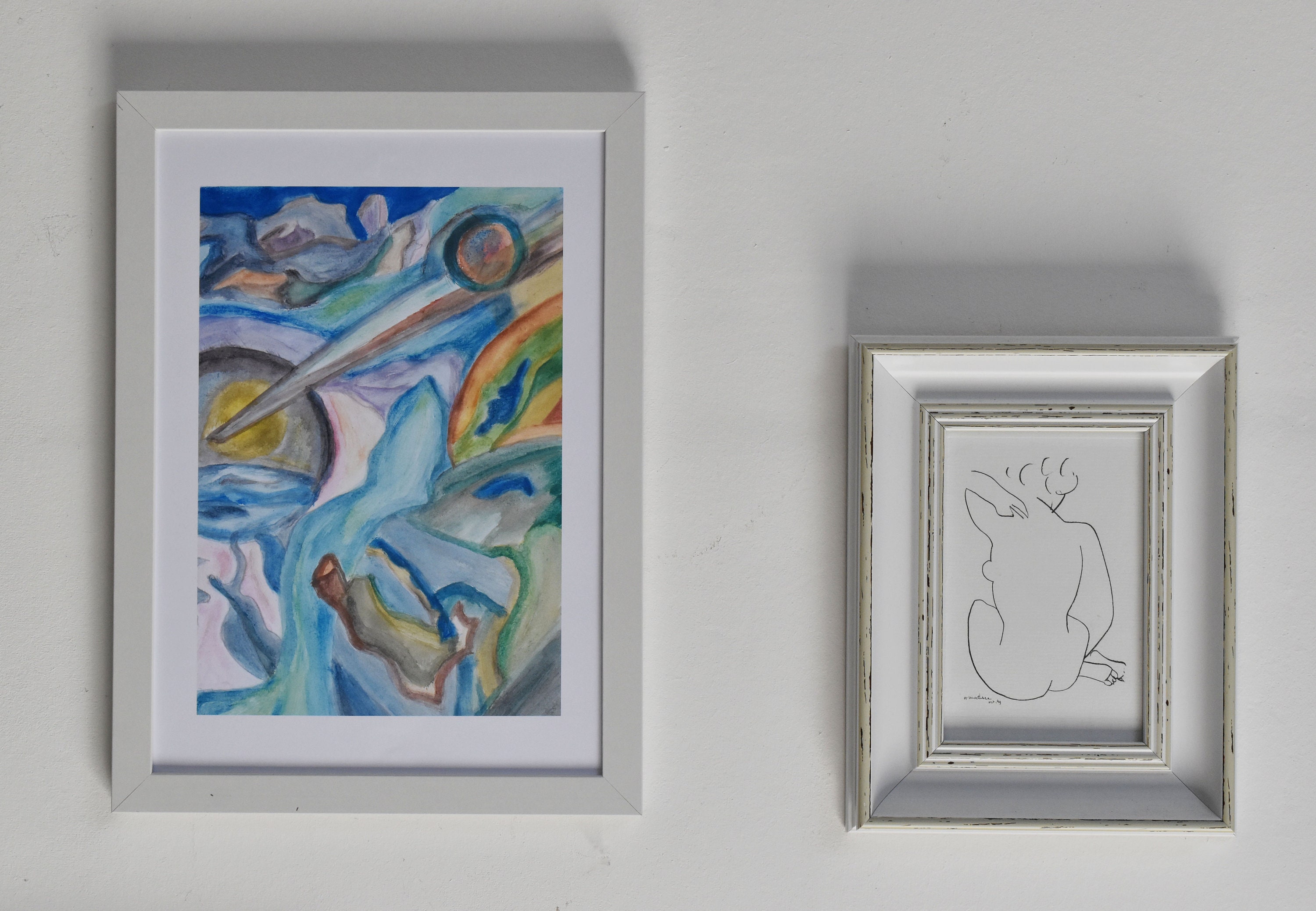 Peinture Aquarelle Paysage Abstrait, Illustration A4