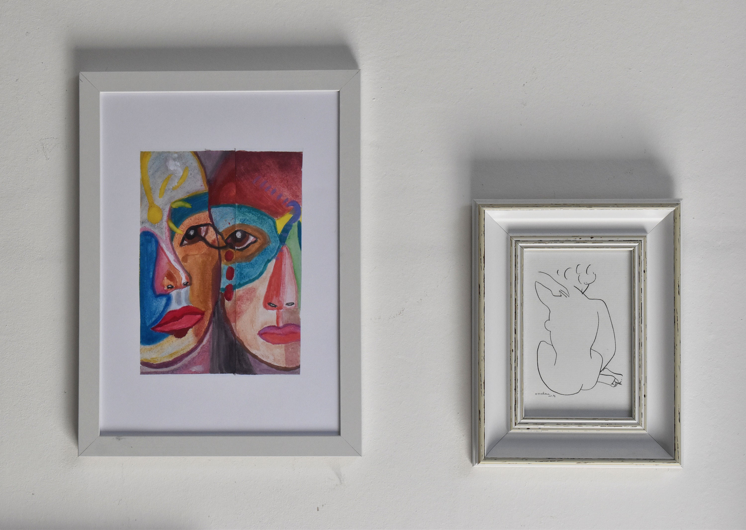 Illustration Décorative A4 à L'aquarelle, Portait Abstrait