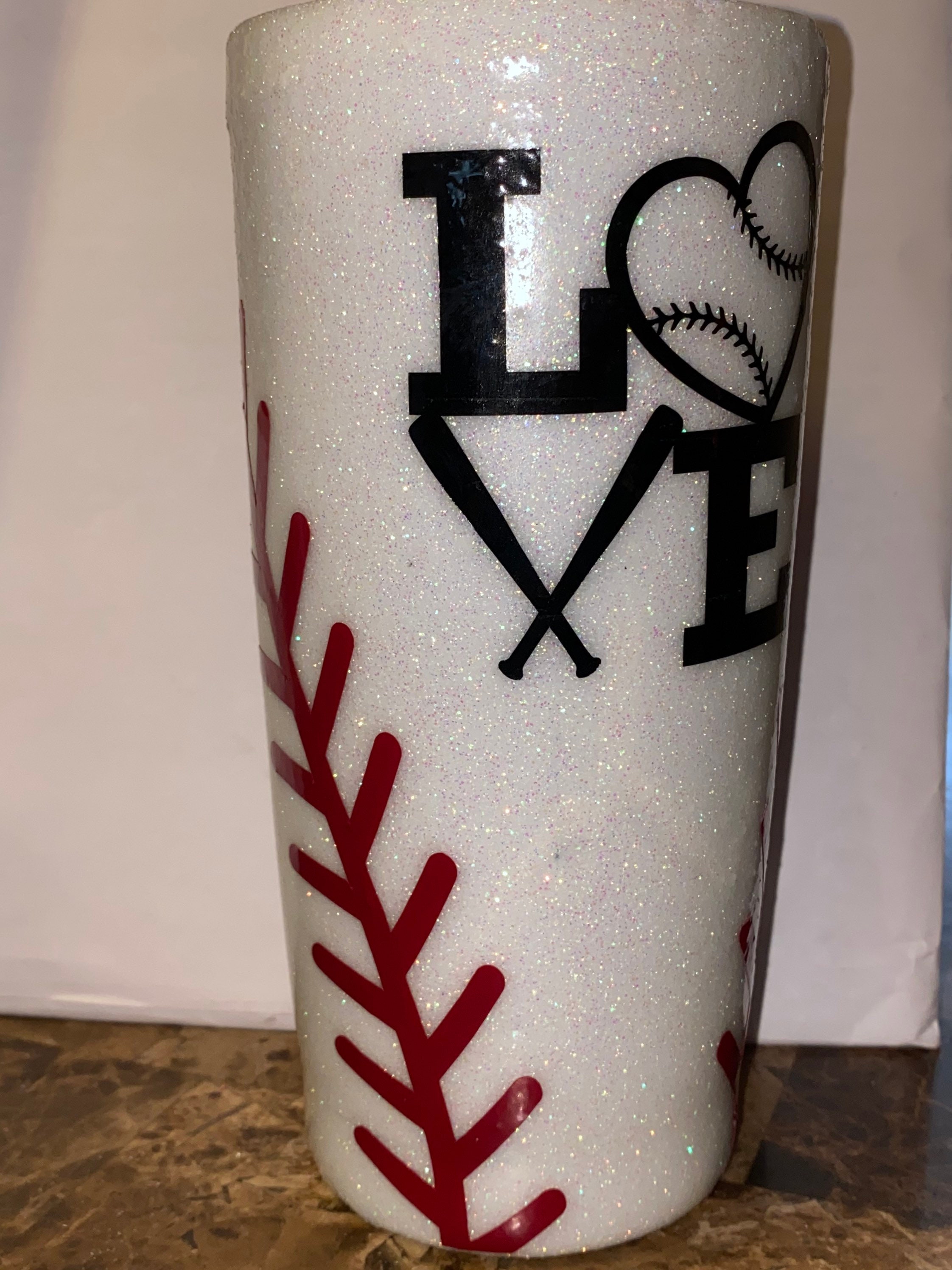 Custom Made Baseball Tumbler Etsy