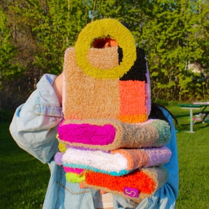 Handmade Punch Needle Handbag, No.1