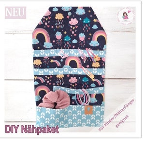 Haarspangenhalter "ELENA" Regenbogen für Kinder DIY Nähpaket/Nähset Utensilo, Aufbewahrung