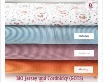 ORGANIC Jersey/Cordnicky GOTS DIY fabric kit with accessories