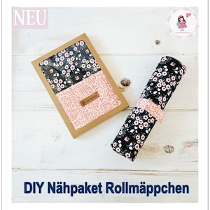 Rollmäppchen "ROMY" Blümchen für Kinder und Erwachsene DIY Nähpaket/Nähset Stiftemäppchen