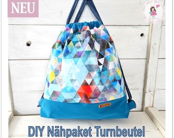 Turnbeutel LEO aus Softshell DIY Nähpaket/Nähset