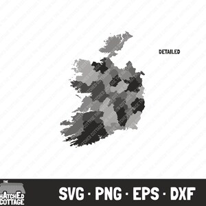 La République d’Irlande SVG, ROI County Map, clip art, svg png eps dxf