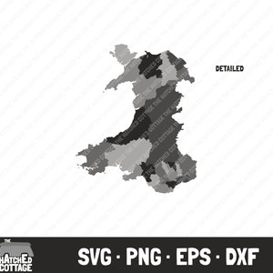 Wales SVG, Walisische Hauptgebiete, Grafschaft Karte, Clip Art, svg png eps dxf