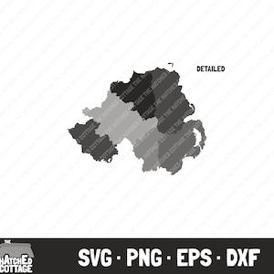 Irlanda del Norte SVG, NI County Map, imágenes prediseñadas, svg png eps dxf