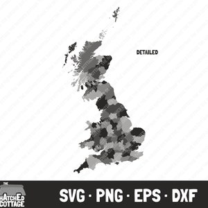 Groot-Brittannië SVG, Engeland, Schotland, Wales, County kaart, illustraties, SVG PNG EPS DXF