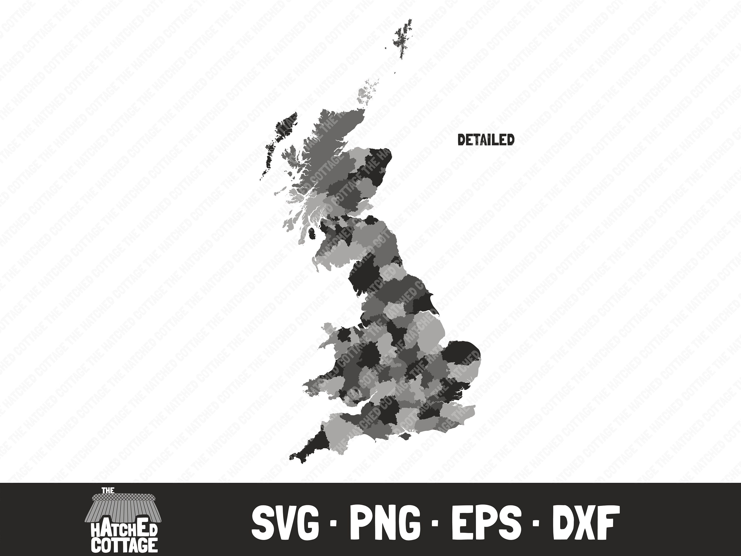 Great Britain SVG, England, Scotland, Wales, County Map, clip art, svg png eps dxf