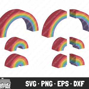 3D Rainbow SVG, Rainbow Layered Cut File, Rainbow Clip Art svg png pdf eps dxf