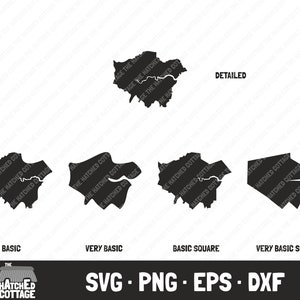 Greater London SVG, County Map Plotterdatei, Clip Art, svg png eps dxf
