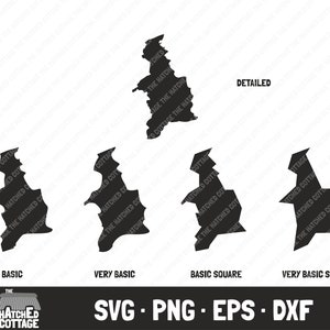 Denbighshire SVG, Welsh Principal Area, County Map Cut File, clipart, svg png eps dxf
