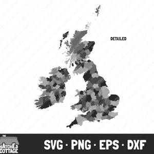 Großbritannien und Irland SVG, England, Schottland, Nordirland, Irland, Wales, County Karte, Clip Art, svg png eps dxf