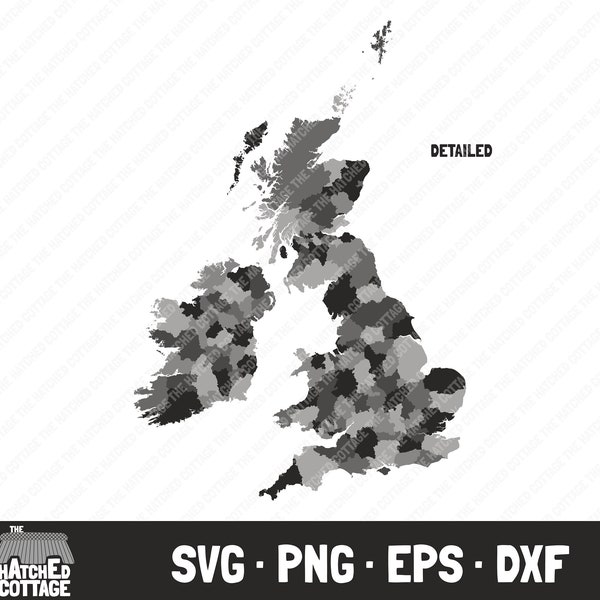 Britain and Ireland SVG, England, Scotland, Northern Ireland, The Republic of Ireland, Wales, County Map, clip art, svg png eps dxf