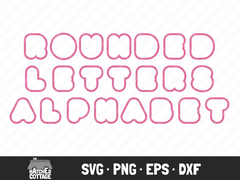 Rounded Letters Alphabet SVG, Bubble Letters SVG, Layered Cut File ...