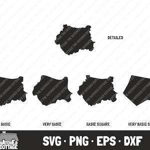 West Yorkshire SVG, County Map Cut File, clip art, svg png eps dxf