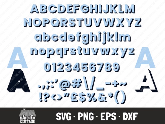 Angled Block Shadow Letters SVG Vector Monogram Alphabet SVG - Etsy