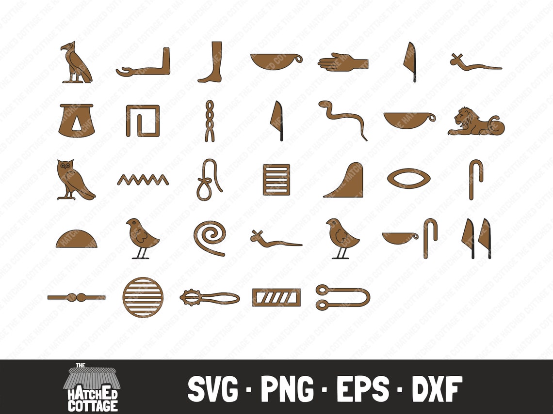 Hieroglyphics SVG, Egyptian Alphabet Clip Art, Png, Eps, Dxf - Etsy Canada