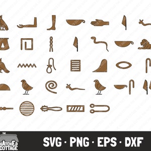Hiërogliefen SVG, Egyptische alfabet illustraties, png, eps, dxf