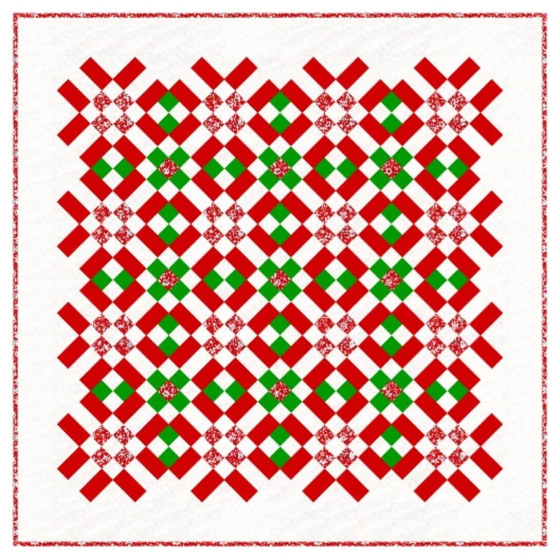 Peppermint Kisses PDF Quilt Pattern 67"x67" Christmas Holiday Quilt - Etsy