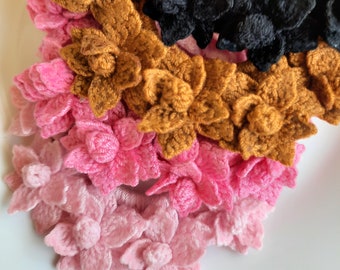 Trousse coton écru JOY fleur crochet rose - La Boutique de L'Imaginaire