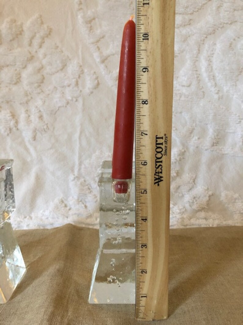 Vintage Dansk Bubble Ice Block Candlesticks Danish Modern