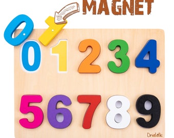 Magnetic Wooden Number Puzzle - Learn Colors & Numbers Baby and Toddler Toy – Kids Montessori Education