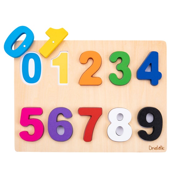 Magnetic Wooden Number Puzzle Learn Colors Numbers Baby and